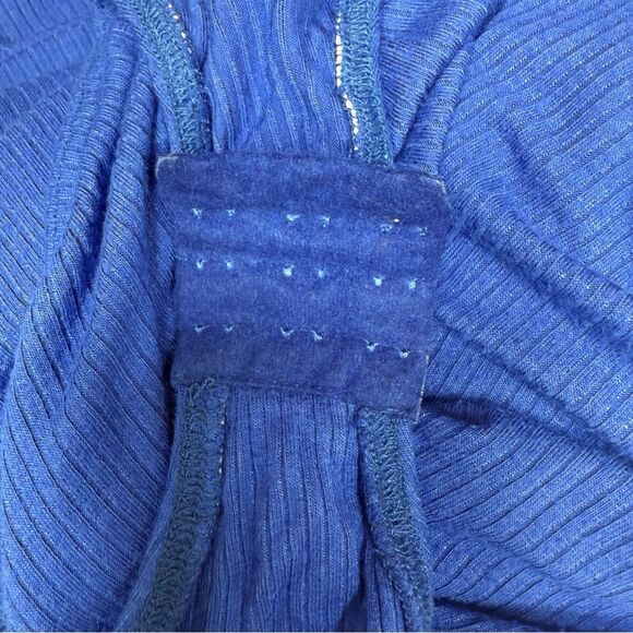 Ulla Popken Rib Knit Stretch Turtleneck Bodysuit, Split Size 20/22 Royal Blue - Picture 13 of 16